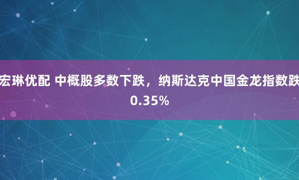 宏琳优配 中概股多数下跌，纳斯达克中国金龙指数跌0.35%